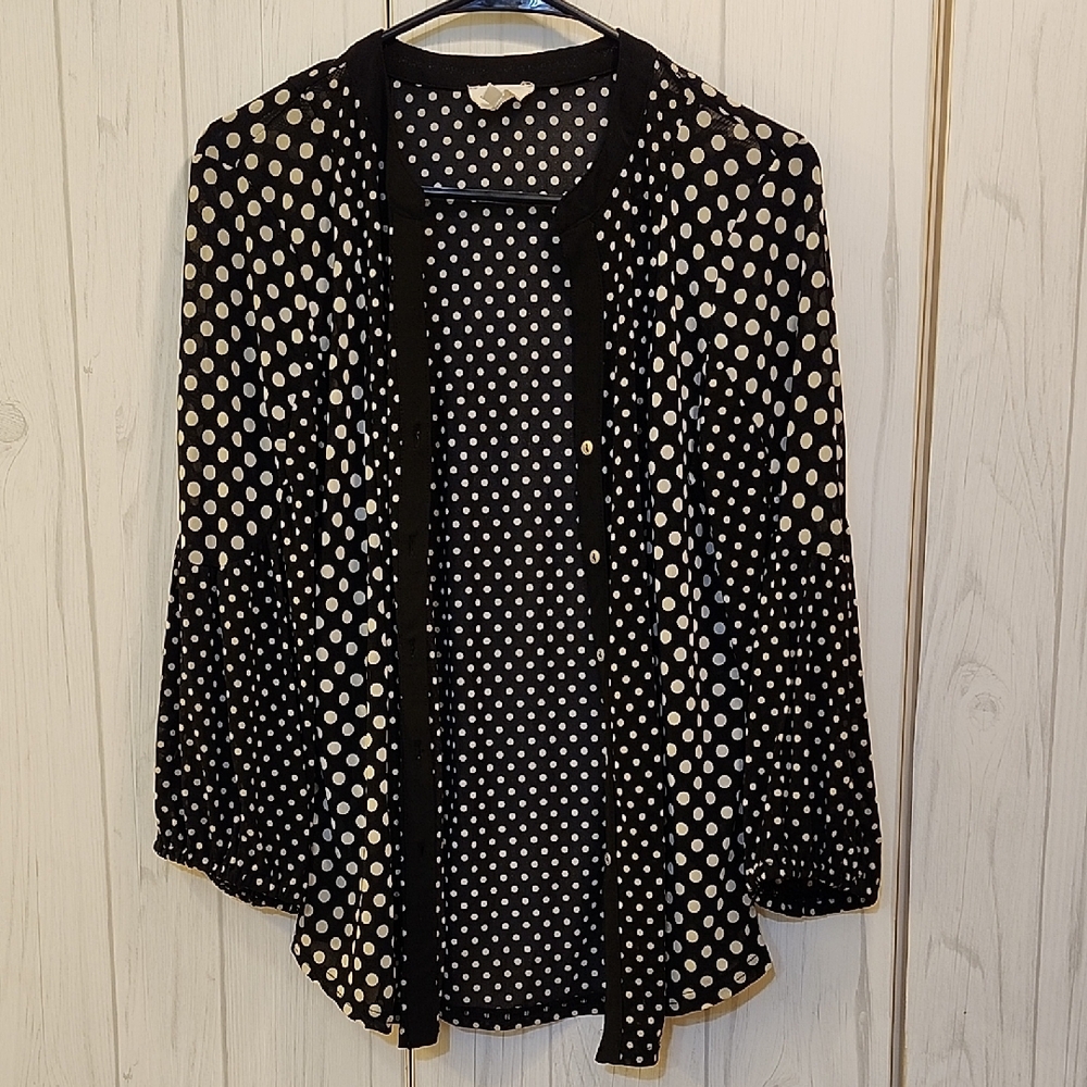 Siren Lily Black and White Polka Dot Top